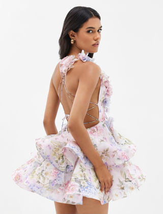 Blush Petal Ruffle Siren Mini