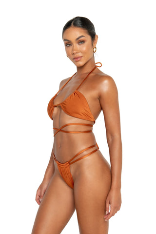 SICILY ESPRESSO - HALTER BIKINI TOP