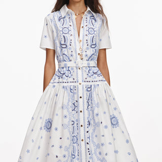 The Azure Porcelain Eyelet Midi