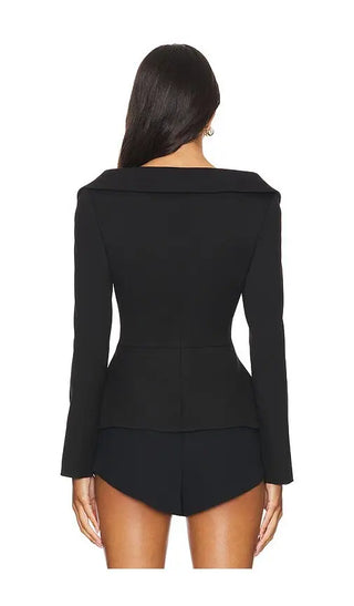 Onyx Plunge Peplum Shortsuit