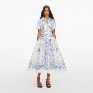 The Azure Porcelain Eyelet Midi