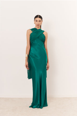 Vestido Capri verde esmeralda