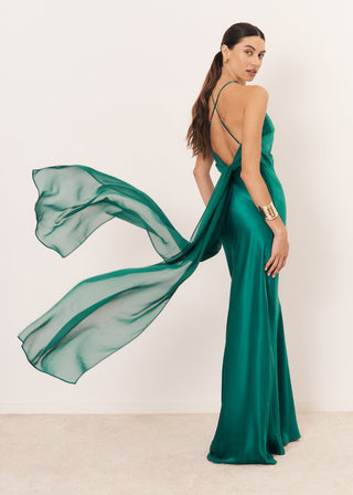 Vestido Capri verde esmeralda