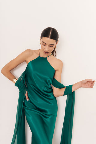 Vestido Capri verde esmeralda