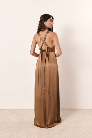 Vestido Alana marrón mocha