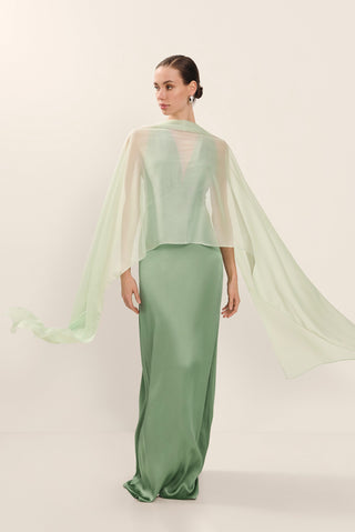 Vestido Alana verde salvia