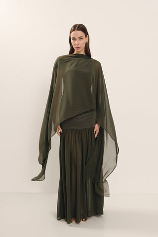 Vestido Moscato verde caqui