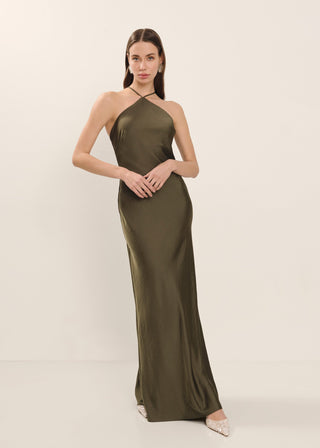 Vestido Simona verde caqui