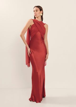 Vestido Capri rojo arcilla