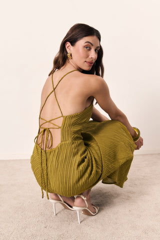 Vestido Léonie verde oliva