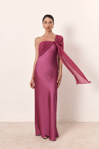 Vestido Claire rosa empolvado