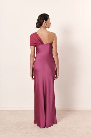 Vestido Claire rosa empolvado