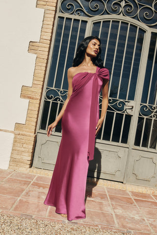 Vestido Claire rosa empolvado