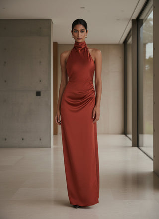 Vestido Athena terracota