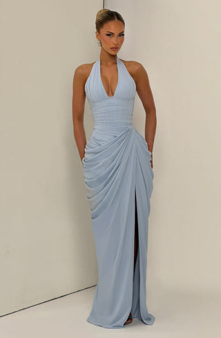 T.X Minette Maxi Dress Chiffon Corseted Glacier Blue