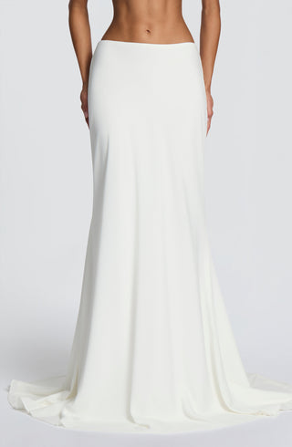 R.F Kaia Maxi Skirt Chiffon Mermaid Silhouette Mid-Rise Ivory