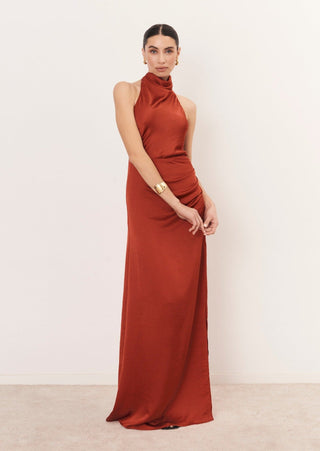 Vestido Athena terracota