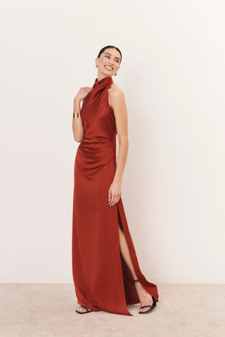 Vestido Athena terracota