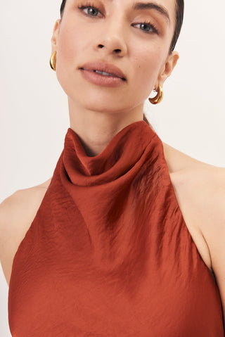 Vestido Athena terracota