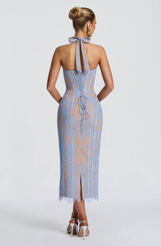 T.X Rona Midi Dress Floral Lace Powder Blue