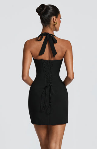 T.X Cassia Mini Dress Non-Stretch Crepe Cupped Neckline Black