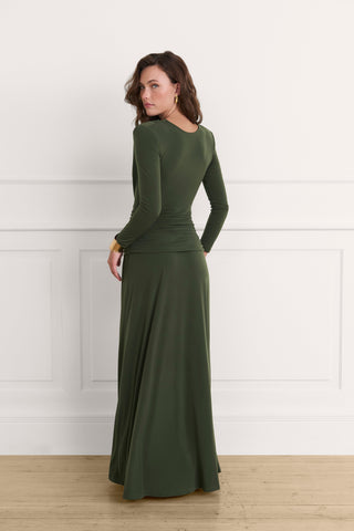 Vestido Rosalie verde caqui