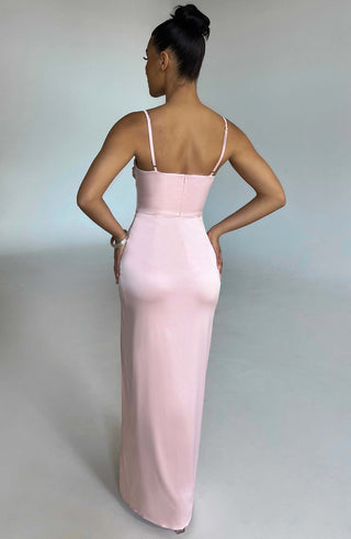 C.F Alora Maxi Dress Heavy Stretch Satin, Blush