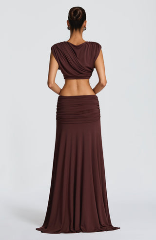L.F Amara Top Modal Jersey Cropped Plum Brown