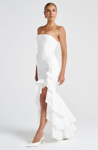 C.F Angelina Maxi Dress Strapless Internal Corset Ivory