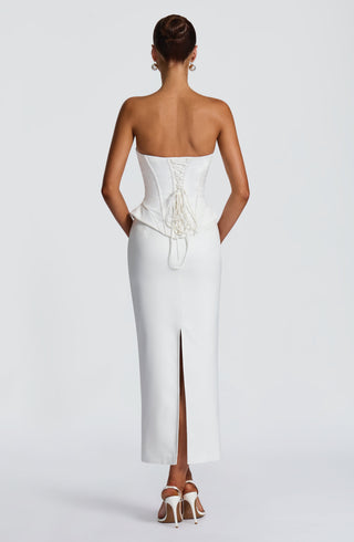 M.T Azolla Corset Strapless Duchess Satin Bridal Ivory