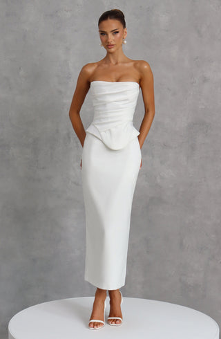 M.T Azolla Corset Strapless Duchess Satin Bridal Ivory