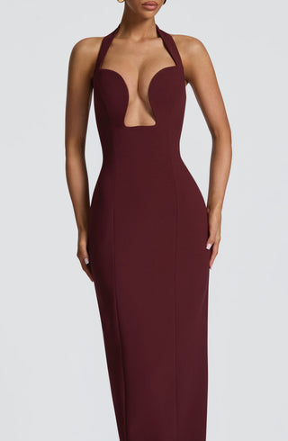 S.M Charlotte Maxi Dress Cherry Lacquer Non-Stretch Crepe