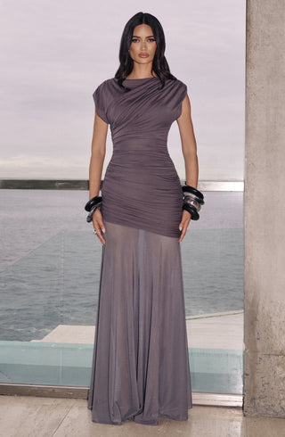 L.F Demelza Maxi Dress Modal Jersey Bodice Charcoal