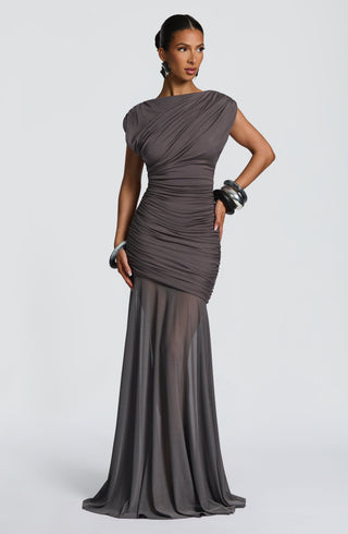 L.F Demelza Maxi Dress Modal Jersey Bodice Charcoal