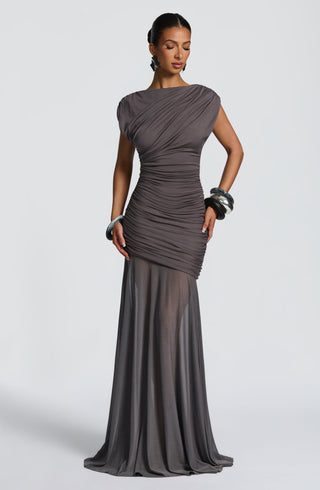 L.F Demelza Maxi Dress Modal Jersey Bodice Charcoal