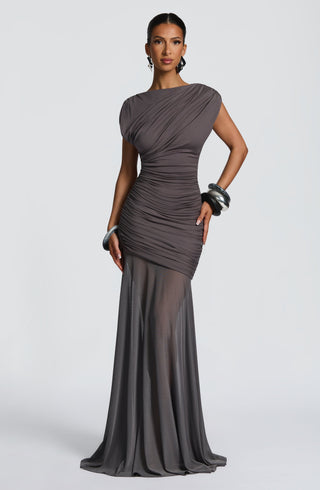 L.F Demelza Maxi Dress Modal Jersey Bodice Charcoal