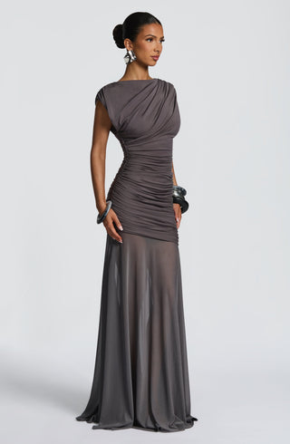 L.F Demelza Maxi Dress Modal Jersey Bodice Charcoal