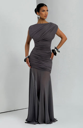 L.F Demelza Maxi Dress Modal Jersey Bodice Charcoal