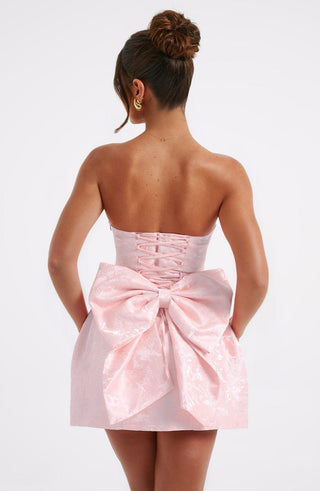 K.Y Elenora Mini Dress Floral Jacquard Blush