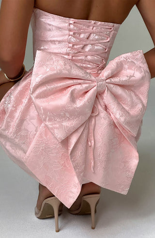 K.Y Elenora Mini Dress Floral Jacquard Blush