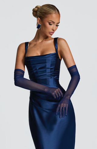 L.F Eli Mesh Elbow-Length Gloves Navy XS/S M/L