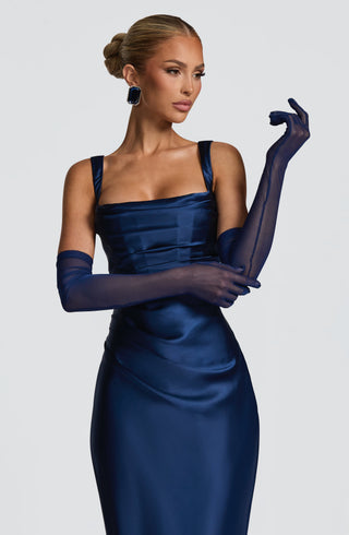 L.F Eli Mesh Elbow-Length Gloves Navy XS/S M/L