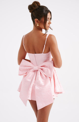 R.F Emelie Playsuit Floral Jacquard Underwired Balconette Bust Mini Blush