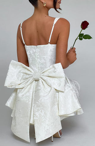 R.F Emelie Playsuit Floral Jacquard Balconette Bust Ivory