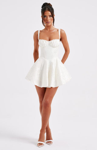 R.F Emelie Playsuit Floral Jacquard Balconette Bust Ivory