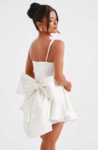 R.F Emelie Playsuit Floral Jacquard Balconette Bust Ivory