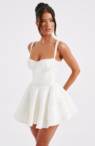 R.F Emelie Playsuit Floral Jacquard Balconette Bust Ivory