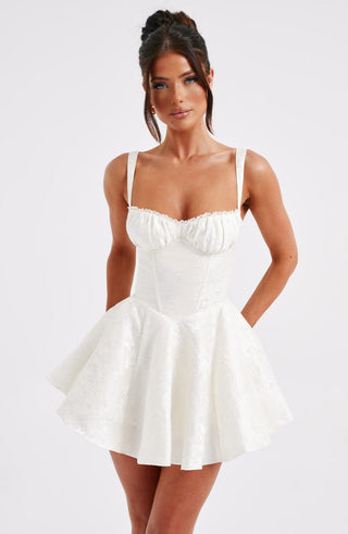 R.F Emelie Playsuit Floral Jacquard Balconette Bust Ivory