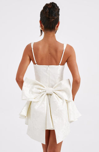 R.F Emelie Playsuit Floral Jacquard Balconette Bust Ivory