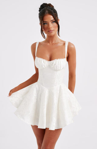 R.F Emelie Playsuit Floral Jacquard Balconette Bust Ivory